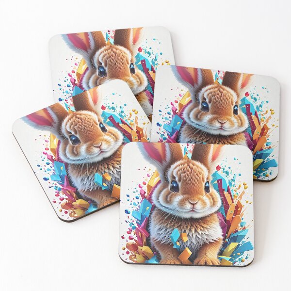 Item preview, "Vibrant Rabbit Portrait: A Stunning Vector Art Illustration Splashed with Colors" designed and sold by Best-Art-32.
