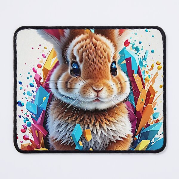 Item preview, "Vibrant Rabbit Portrait: A Stunning Vector Art Illustration Splashed with Colors" designed and sold by Best-Art-32.