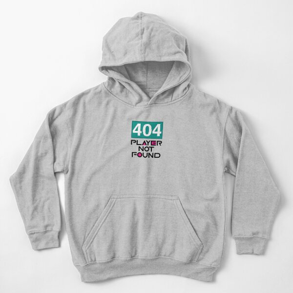 Squid Game Player 404 Not Found Black Text Kids Pullover Hoodie