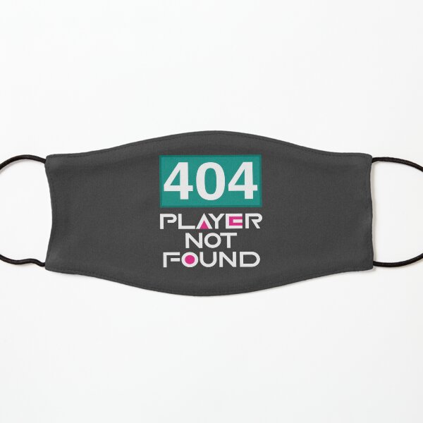 Squid Game Player 404 Not Found White Text Kids Mask