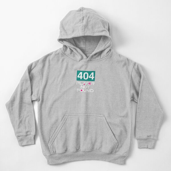 Squid Game Player 404 Not Found White Text Kids Pullover Hoodie
