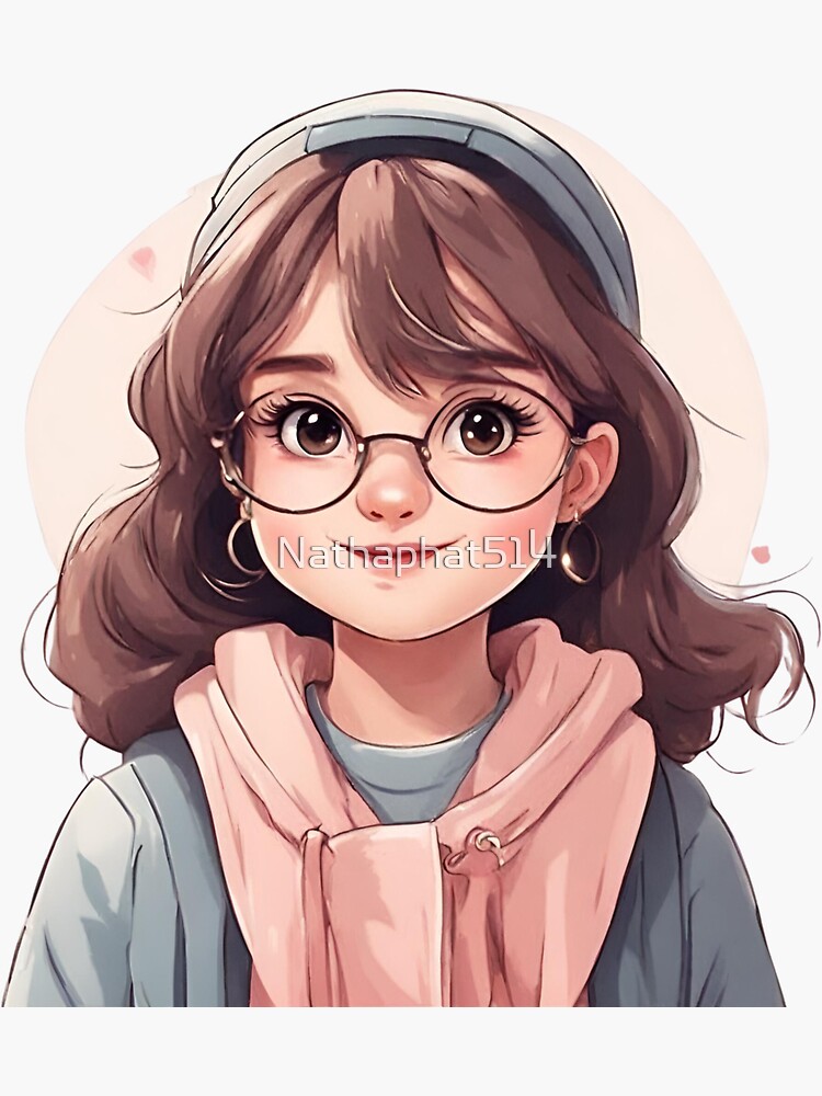 cute cartoon girl Sticker for Sale by Nathaphat514 Redbubble