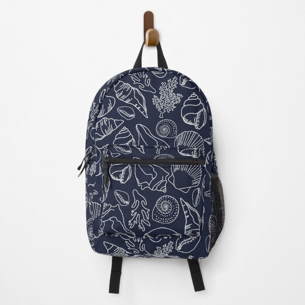 Item preview, Seashell Pattern on Dark Blue Background designed and sold by garnoart.