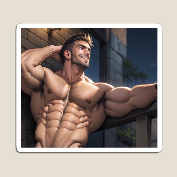 Premium AI Image  hand drawn cartoon illustration of an anime fitness  muscle boy