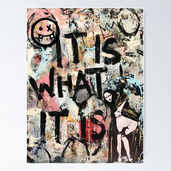Item preview, Mona Lisa Pop Art Urban Modern Art, Street Art Smiley, It is what it is. designed and sold by ExquisiteShots.