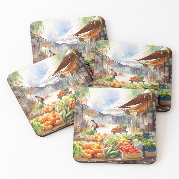 Item preview, Bustling Bazaar: Lively Farmer's Market in Watercolor designed and sold by Shirtastically.