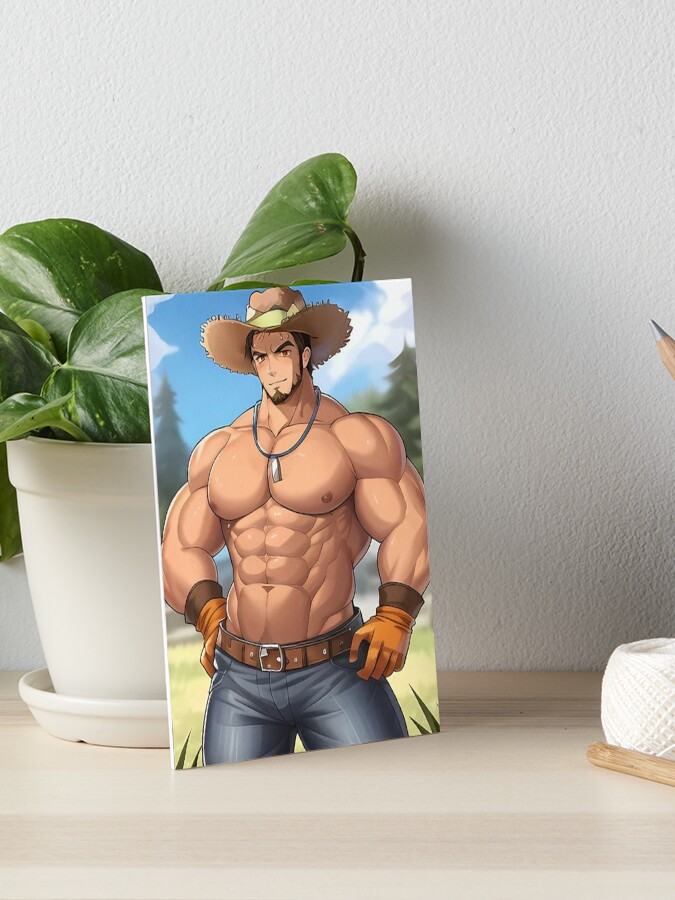 Muscular Anime Boy | Art Board Print