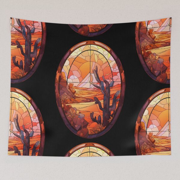 Item preview, Desert scape stained glass- Rustic designed and sold by octoboobs.