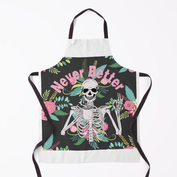 Item preview, Never Better Skeleton Drinking Coffee Floral bacckground designed and sold by Nass Store ⭐⭐⭐⭐⭐.