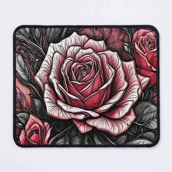 Item preview, Red rose pattern with black leaves designed and sold by Chafes.