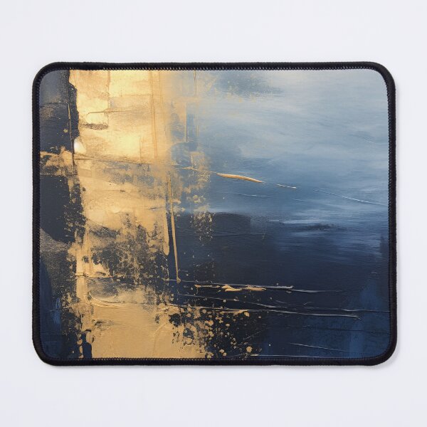 Item preview, Blue and Gold Abstract Painting, AI Generated designed and sold by drawerwalker.