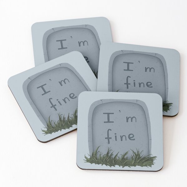 Item preview, I Am Fine Gravestone Print designed and sold by Julia Sol.