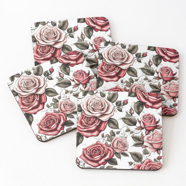 Artikelvorschau, Wunderschönes Muster aus rosa und roten Rosen entworfen und verkauft von Chafes.