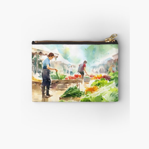 Item preview, Market Melodies: A Lively Watercolor Masterpiece designed and sold by Shirtastically.