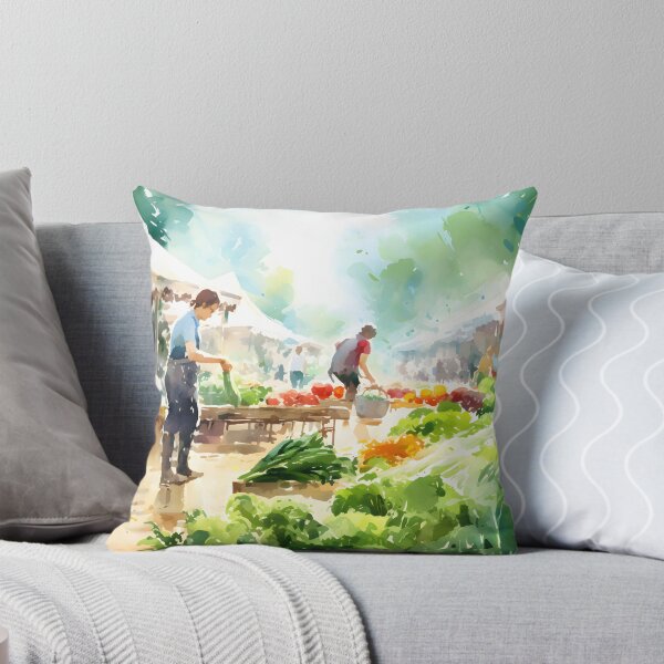 Item preview, Market Melodies: A Lively Watercolor Masterpiece designed and sold by Shirtastically.