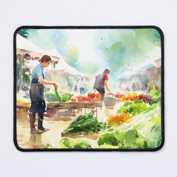 Item preview, Market Melodies: A Lively Watercolor Masterpiece designed and sold by Shirtastically.