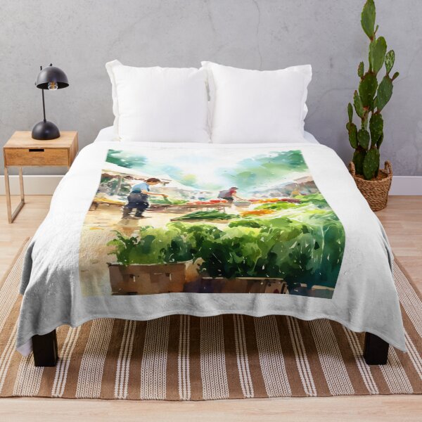 Item preview, Market Melodies: A Lively Watercolor Masterpiece designed and sold by Shirtastically.