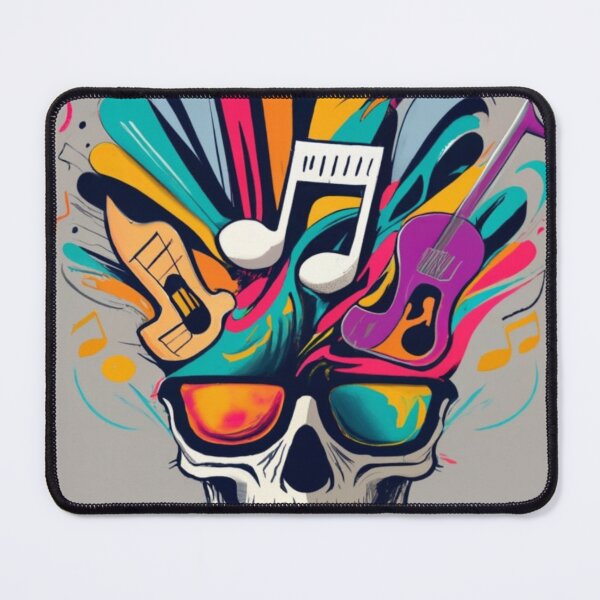 Item preview, skeleton head with exploding 1 notes, halloween designed and sold by rayo-art.