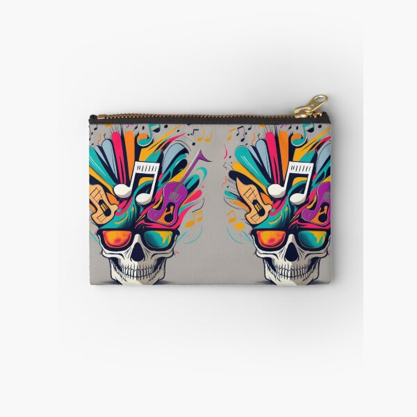 Item preview, skeleton head with exploding 1 notes, halloween designed and sold by rayo-art.