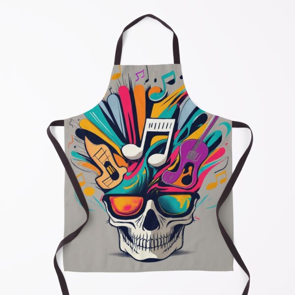Item preview, skeleton head with exploding 1 notes, halloween designed and sold by rayo-art.