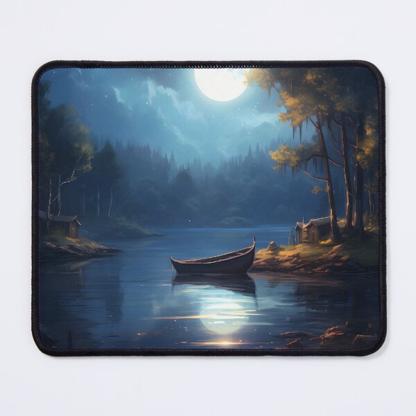 Item preview, Moonlit Mystique: A Serene Lake in Watercolor designed and sold by Shirtastically.