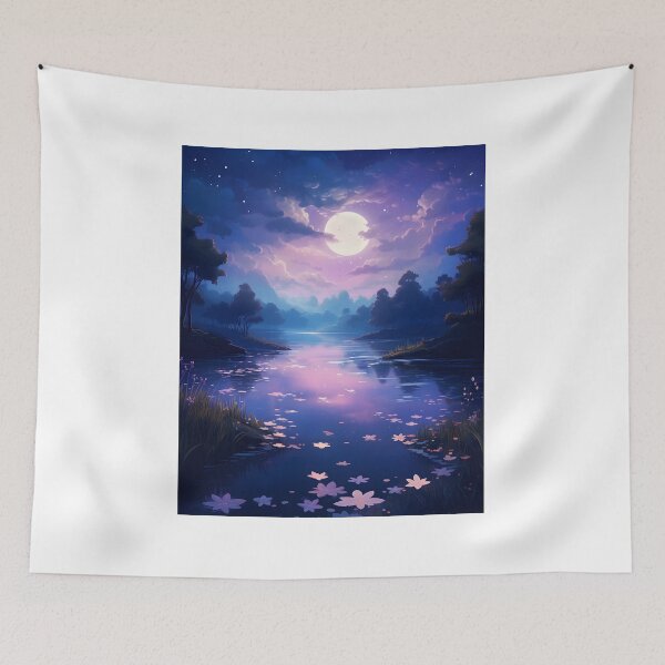 Item preview, Moonlight Melodies: A Serene Watercolor Lake designed and sold by Shirtastically.
