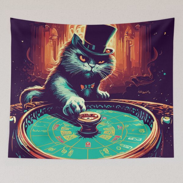 Item preview, Cat roulette gambling meme designed and sold by TomFrontierArt.