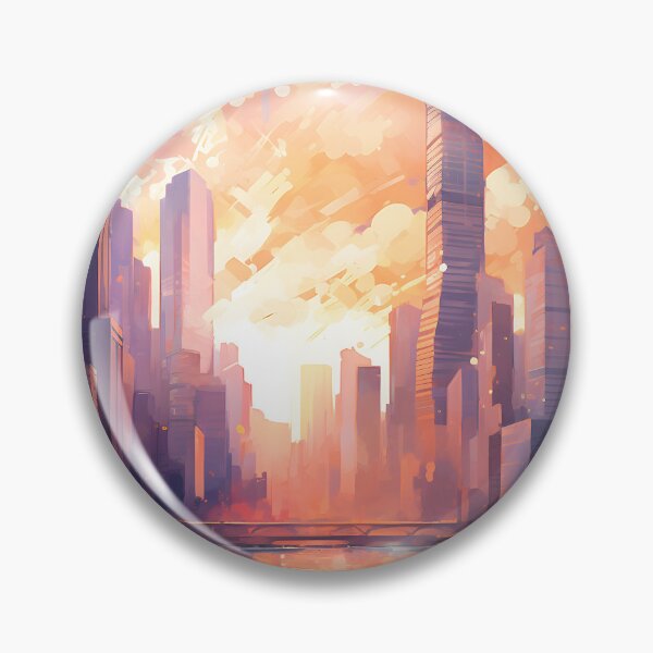 Item preview, Sunset Symphony: A Bustling City Skyline in Watercolor designed and sold by Shirtastically.