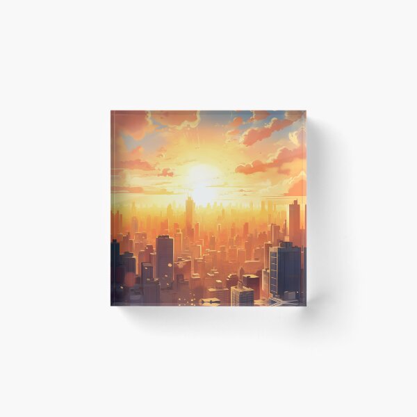 Item preview, City Colors: A Bustling Watercolor Skyline at Sunset designed and sold by Shirtastically.