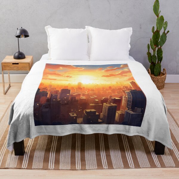Item preview, City Colors: A Bustling Watercolor Skyline at Sunset designed and sold by Shirtastically.