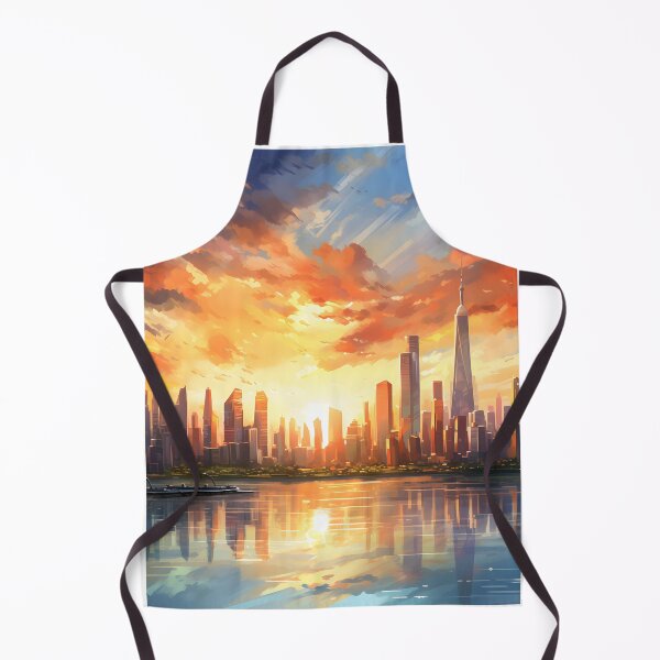 Item preview, Dusk Drama: A Bustling City Skyline in Watercolor designed and sold by Shirtastically.