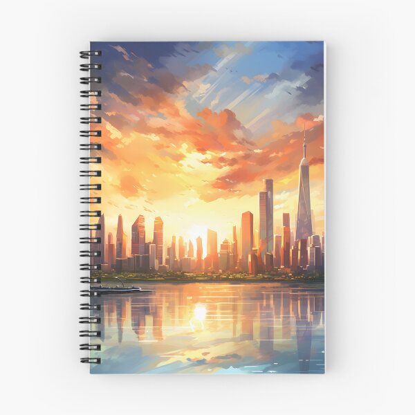 Item preview, Dusk Drama: A Bustling City Skyline in Watercolor designed and sold by Shirtastically.