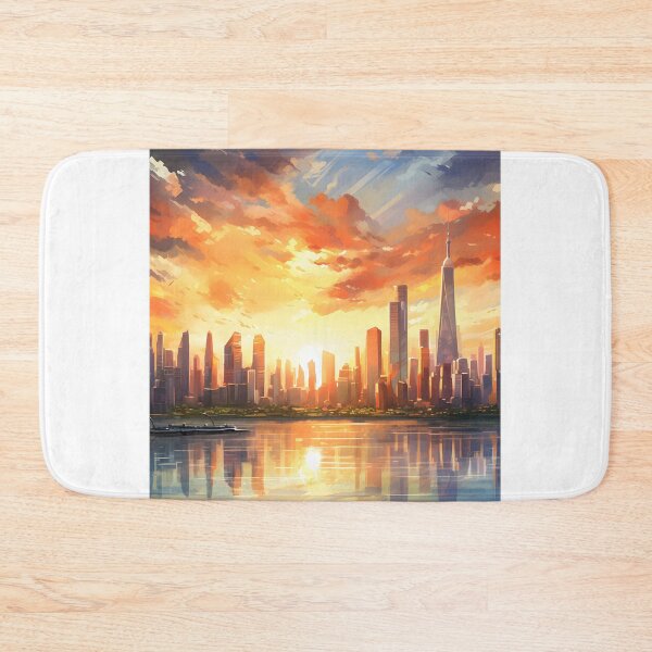 Item preview, Dusk Drama: A Bustling City Skyline in Watercolor designed and sold by Shirtastically.