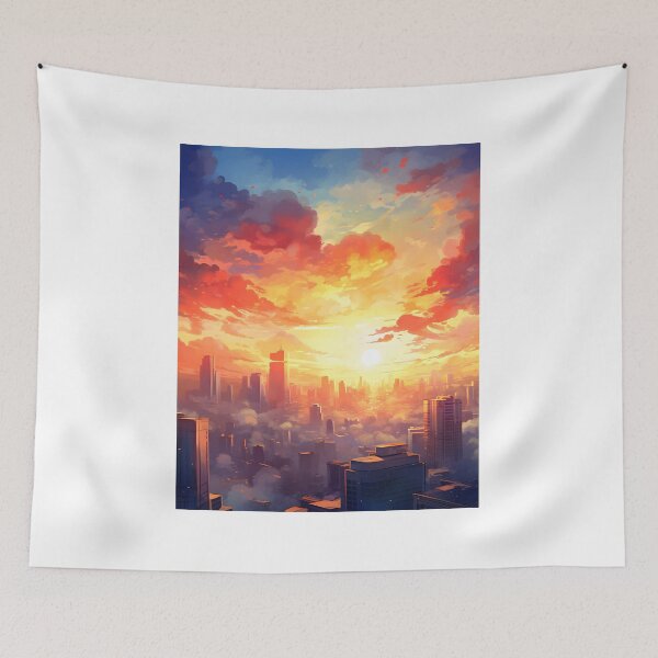 Item preview, Watercolor Wonders: A Bustling Skyline at Sunset designed and sold by Shirtastically.