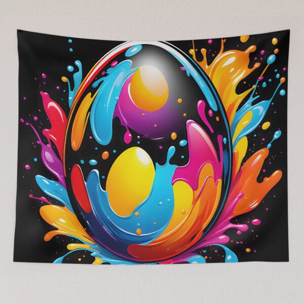 Item preview, "Double Egg Splash: A Colorful Vector Art Illustration of a Puppy's Playful Head" designed and sold by Best-Art-32.