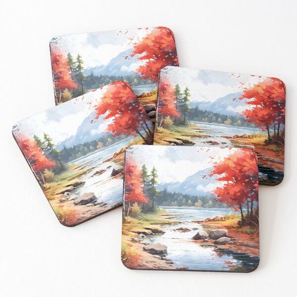 Item preview, Autumn Serenity: A Peaceful Lake in Watercolor designed and sold by Shirtastically.
