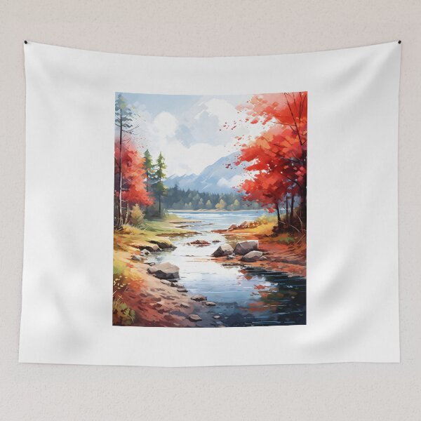 Item preview, Autumn Serenity: A Peaceful Lake in Watercolor designed and sold by Shirtastically.