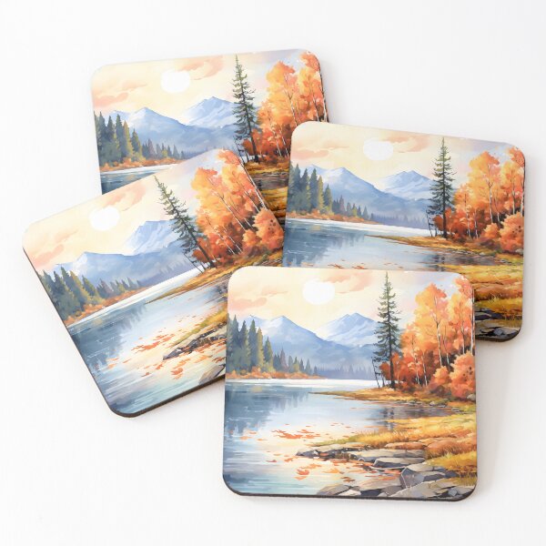 Item preview, Fall Fantasy: A Serene Lake in Watercolor designed and sold by Shirtastically.