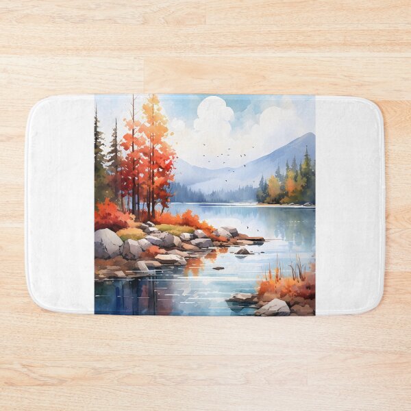 Item preview, Watercolor Whispers: A Serene Fall Lake designed and sold by Shirtastically.