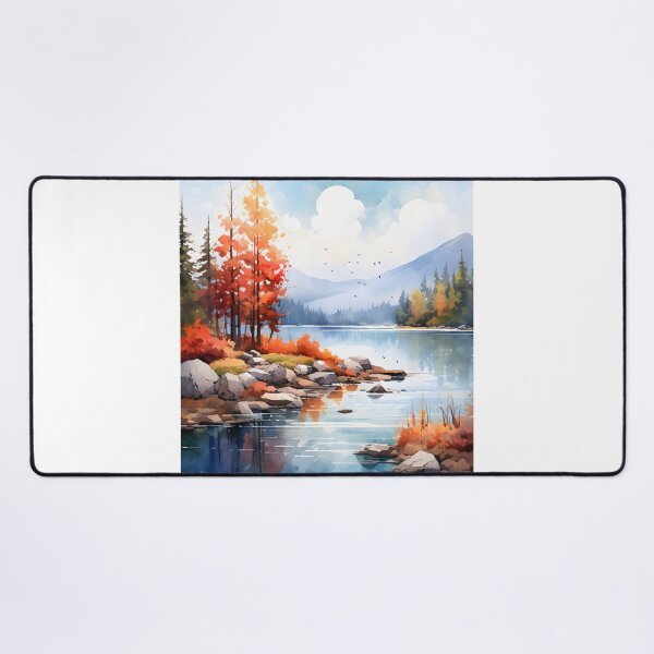 Item preview, Watercolor Whispers: A Serene Fall Lake designed and sold by Shirtastically.