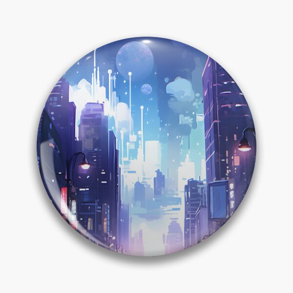 Item preview, Nighttime Neon: A City Skyline in Watercolor designed and sold by Shirtastically.