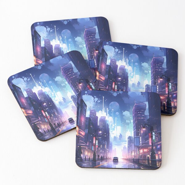 Item preview, Nighttime Neon: A City Skyline in Watercolor designed and sold by Shirtastically.