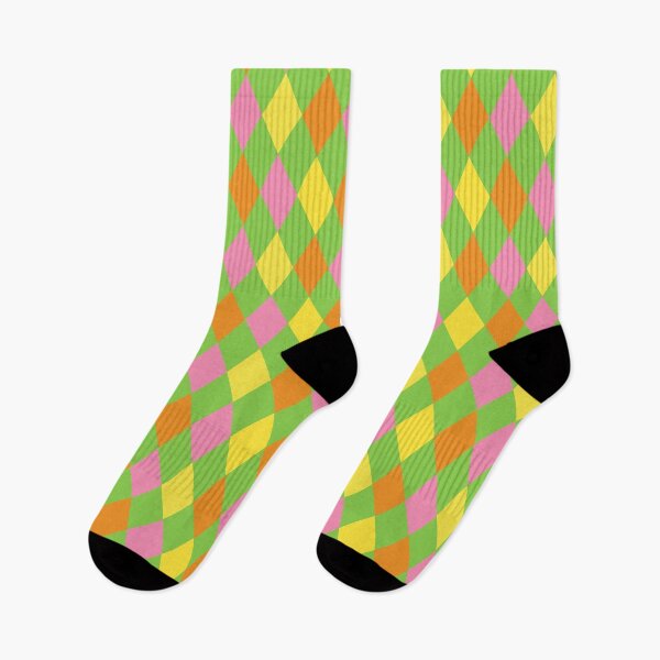 Item preview, Harlequin pattern dopamine dressing yellow pink orange, green designed and sold by Colorblizz.