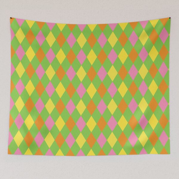 Item preview, Harlequin pattern dopamine dressing yellow pink orange, green designed and sold by Colorblizz.