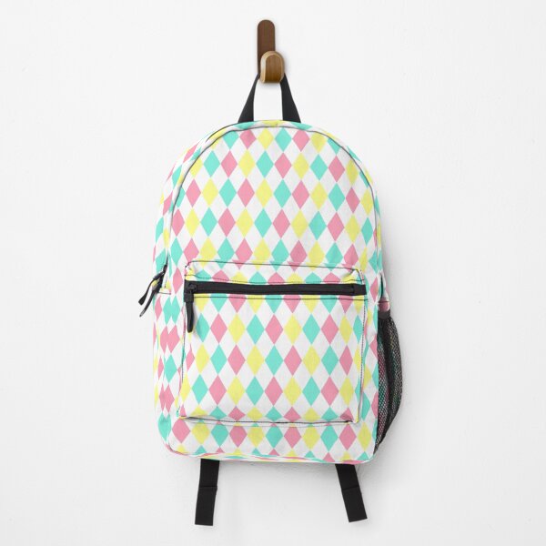 Item preview, Harlequin pattern dopamine dressing yellow pink blue designed and sold by Colorblizz.