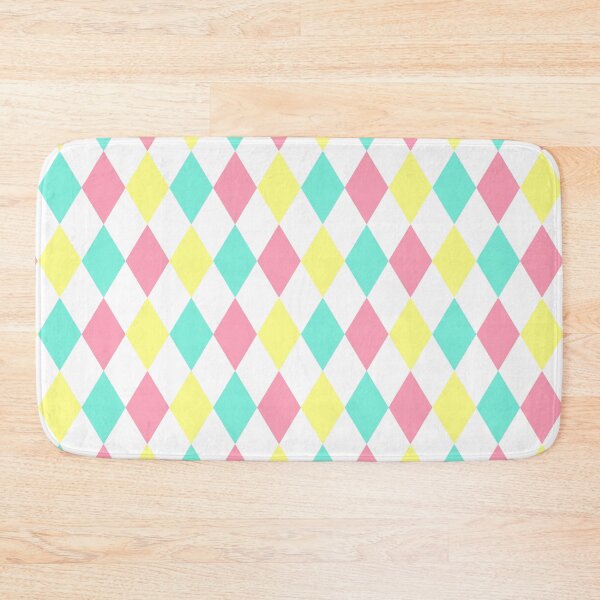 Item preview, Harlequin pattern dopamine dressing yellow pink blue designed and sold by Colorblizz.