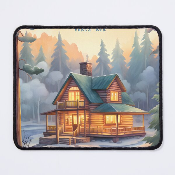 Item preview, Winter's Refuge: A Cabin in the Woods in Watercolor designed and sold by Shirtastically.