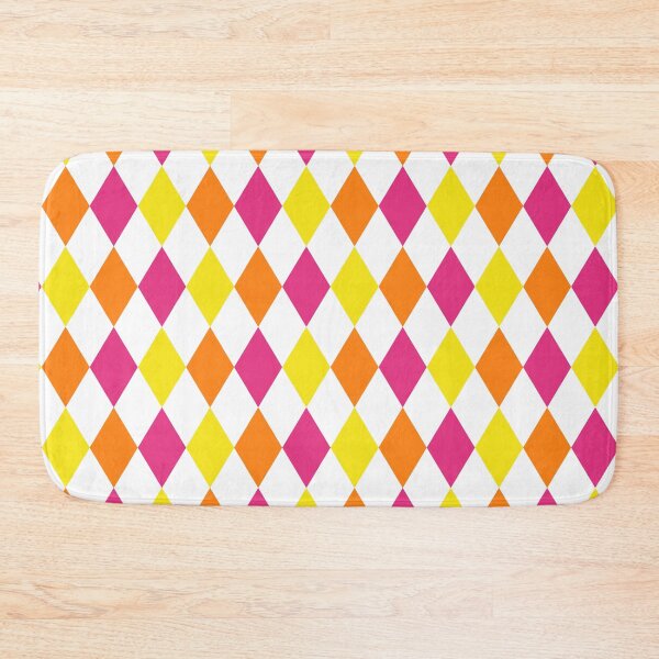 Item preview, Harlequin pattern dopamine dressing yellow pink orange designed and sold by Colorblizz.