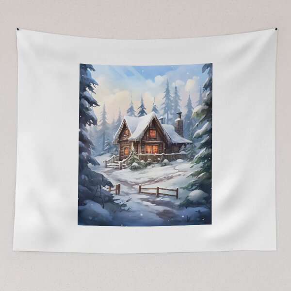 Item preview, Cabin Calm: A Watercolor Winter Wonderland designed and sold by Shirtastically.