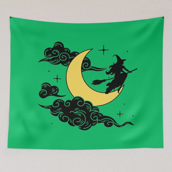 Item preview, Halloween Witch Flying over the Moon designed and sold by Fionamyles.